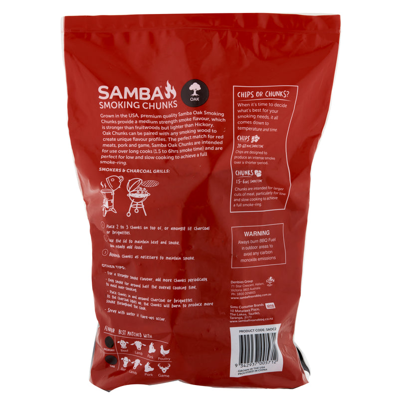 Samba Oak Smoking Chunks 2KG (Product Code: SAOC2)