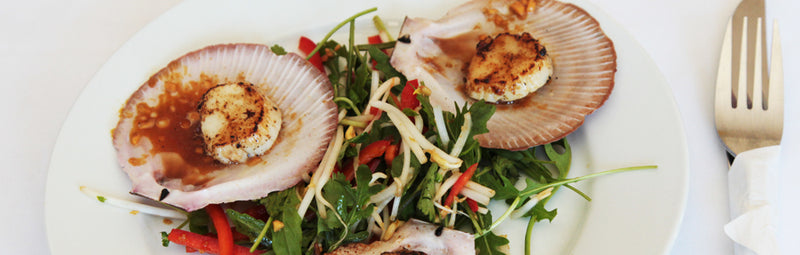 BBQ ½ Shell Scallops with Chilli, Lime & Coriander