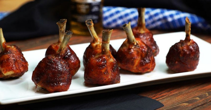 Spiced Chicken Lollipops with Golden Ale Glaze