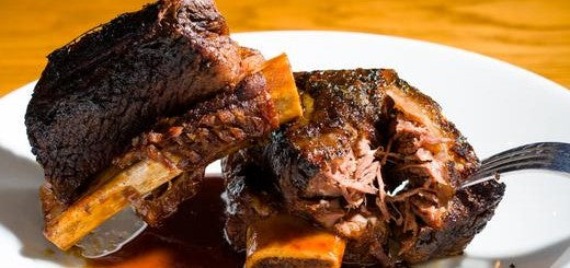 Smoked Beef Short Rib with Bourbon Porter BBQ Sauce