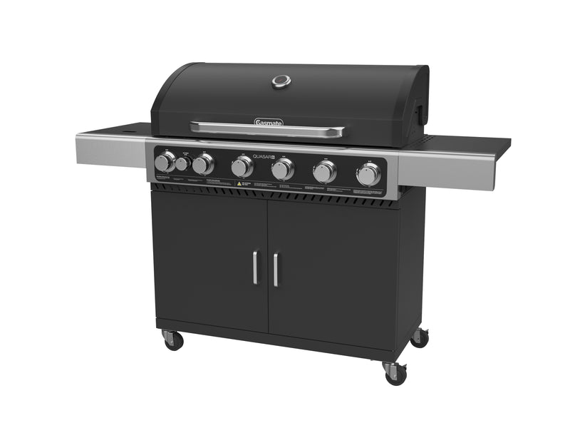 Gasmate Quasar 6B Trolley BBQ with Solid Hood & Side Burn (Product Code: BQ3473)