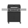 Gasmate Quasar Pro 4B Trolley BBQ with Window in Hood & Side Burn - Inc. Rear Burn, LED Main Gas Knobs, Cover (Product Code: BQ3475)