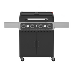 Gasmate Quasar Pro 4B Trolley BBQ with Window in Hood & Side Burn - Inc. Rear Burn, LED Main Gas Knobs, Cover (Product Code: BQ3475)