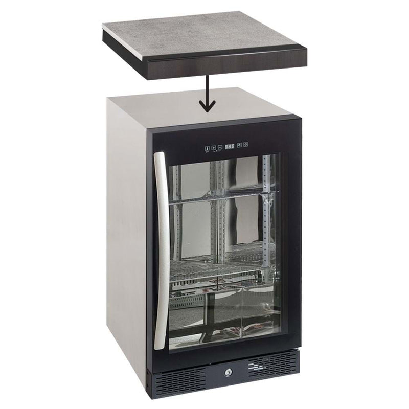 (Product Code: BQ2197) Gasmate Nova Graphite 1 Door Premium Fridge Top