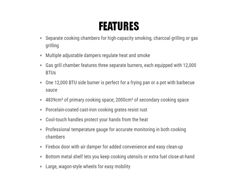 (Product Code: 20209029)  Oklahoma Joe’s® Longhorn Combo Gas/Charcoal Smoker & Grill