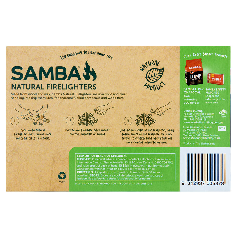 (Product Code: SAWF32B) Samba Natural Firelighters 32PK in a box