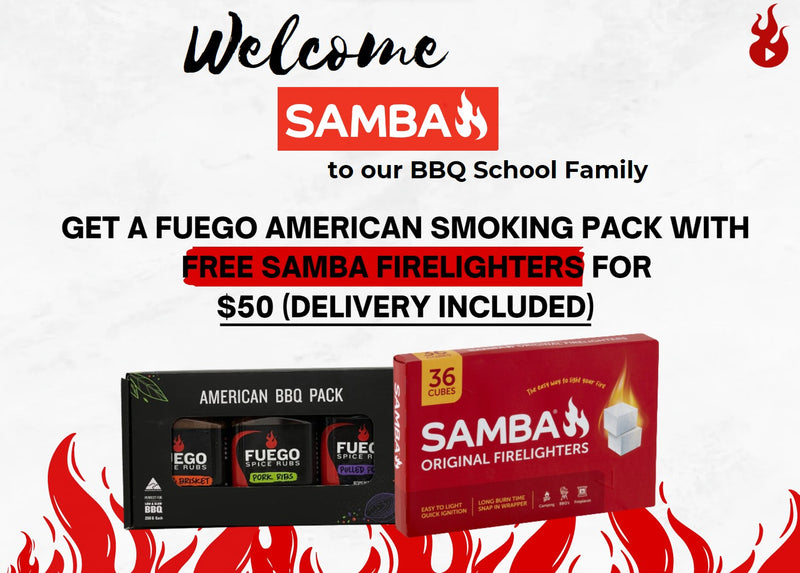 Fuego American BBQ Spice Rub Pack of 3 Rubs & Free Samba Firelighters- Delivered