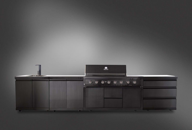 (Product Code: BQ2092) Gasmate Nova Graphite 6Burner Twin Hood BBQ- no side burner